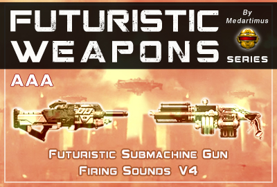 Futuristic Submachine Gun Firing V4 