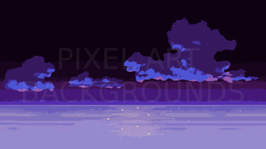 2D Pixel Art Backgrounds (10 Sky & Cloud ) #3 