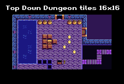 Top down dungeon tileset 16x16 