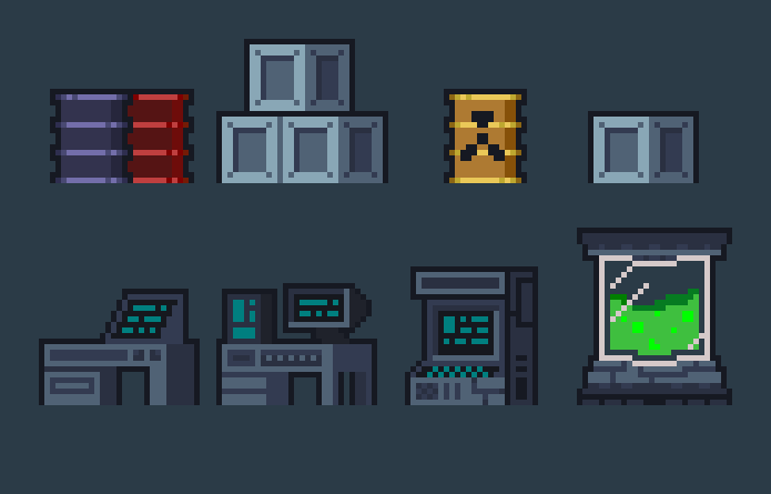 Sci-fi Lab Tileset - Pixel Art 