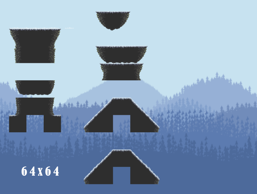 Pixel Art Snowy Forest 