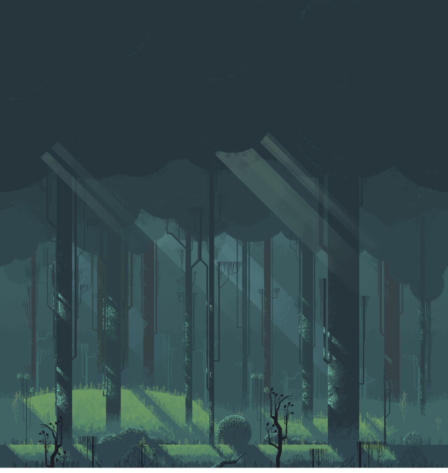 Pixel Art Mysterious Forest 