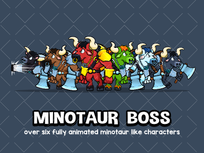 Minotaur boss character 