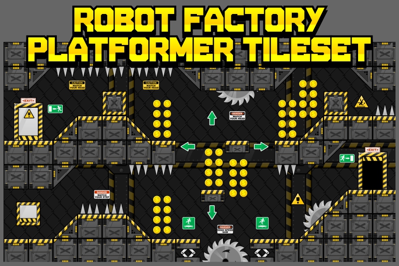 Robot Factory - Platformer Tileset 