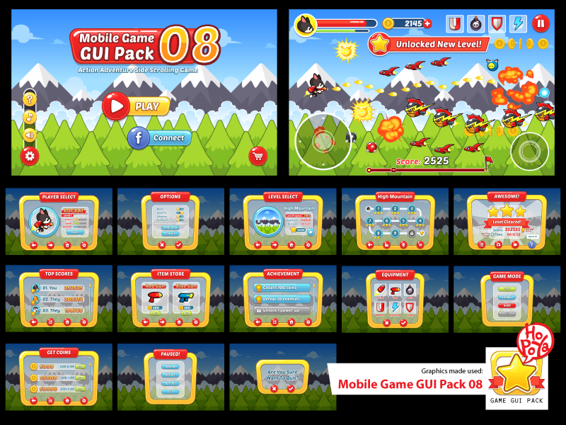 Mobile Game GUI Pack 08 