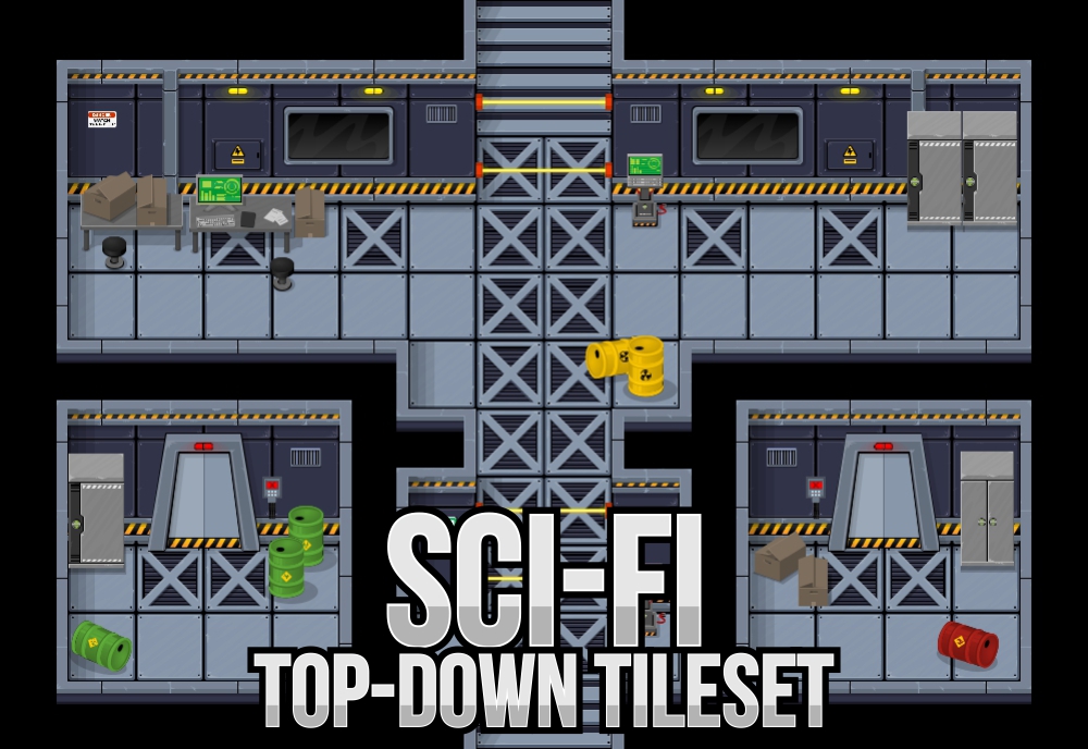 Sci-fi Top Down Game Tileset 