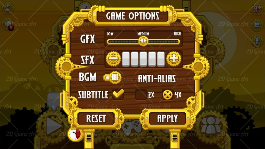 Steampunk Game GUI 