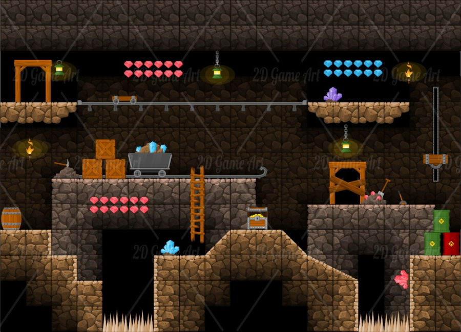 Underground Mine - Platformer Tileset 