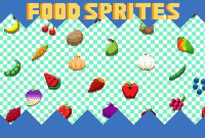 Food Sprites 16x16 Pixel Size 