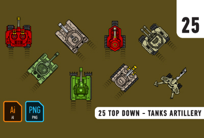 25 Top down – tanks artillery 