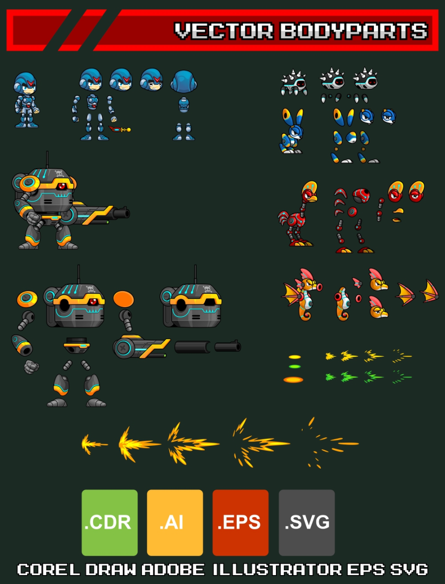 Robotman Game Sprites 