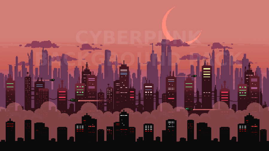 2D Pixel Art CYBERPUNK Backgrounds 