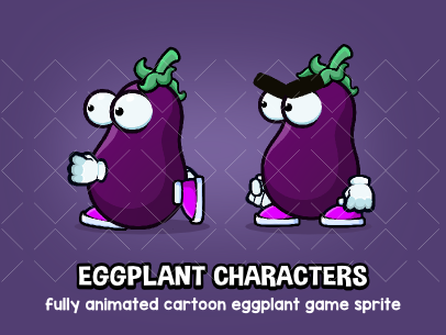 Eggplant or aubergine game asset 