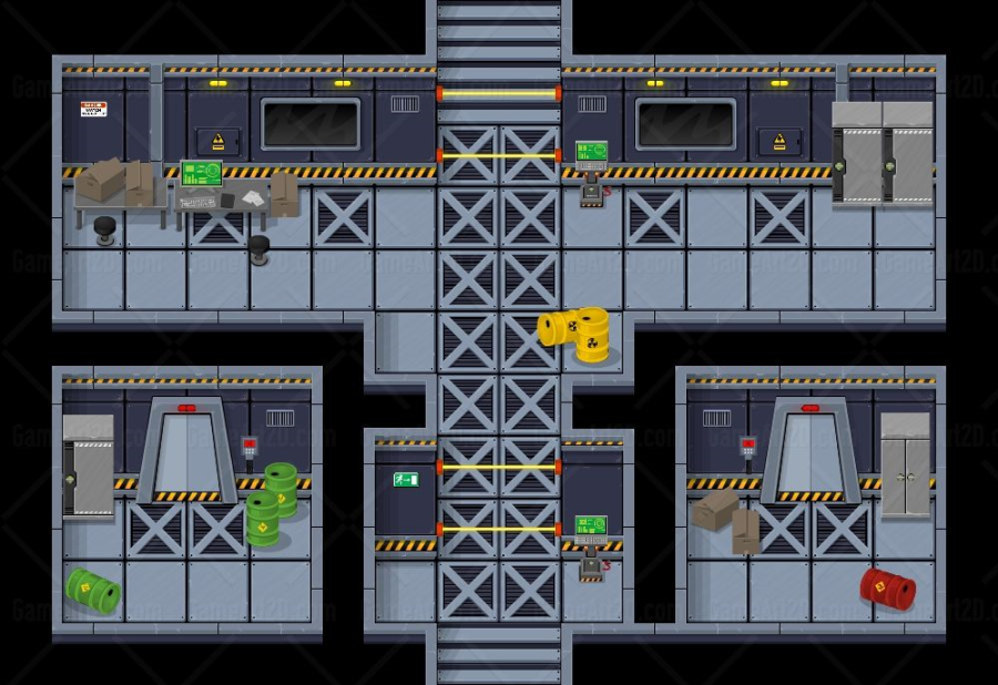 Sci-fi Top Down Game Tileset 