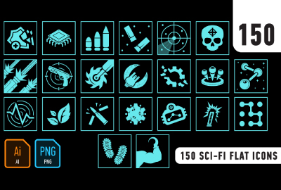 150 Sci-Fi Flat icons 