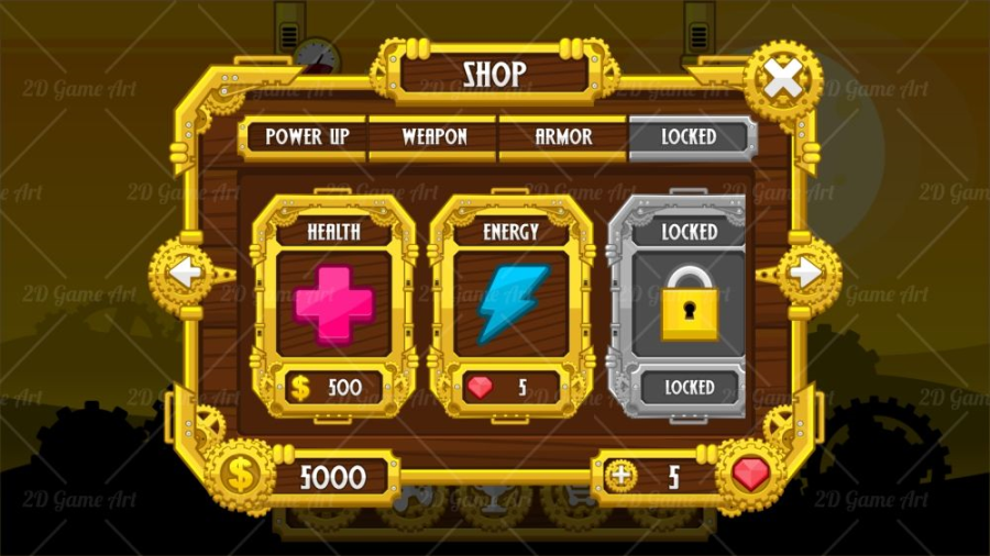 Steampunk Game GUI 