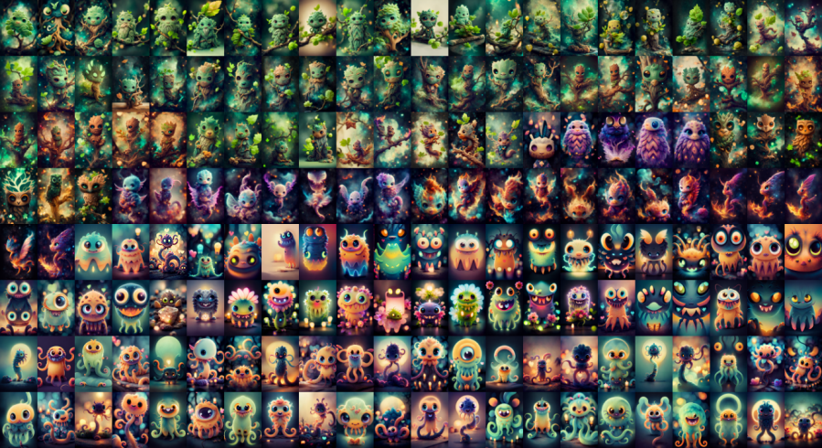 500 monster pictures images cards - Set 1 