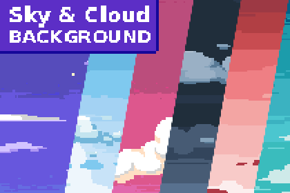 2D Pixel Art Backgrounds ( 10 Sky & Cloud ) #2 