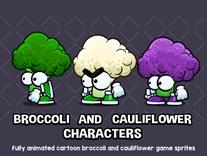 Broccoli and cauliflower characters 