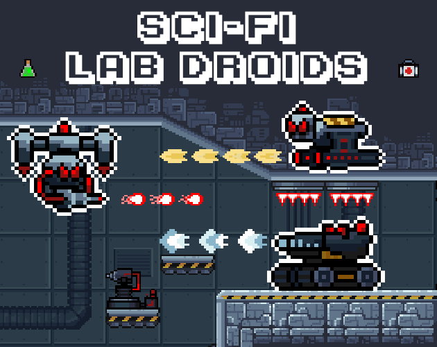 Sci-fi Lab Droids - Pixel Art 