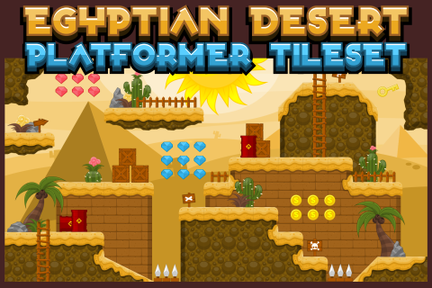 Egyptian Desert - Platformer Tileset 