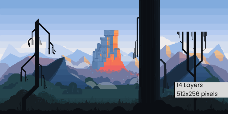 Pixel Art - Castle Backgrounds 