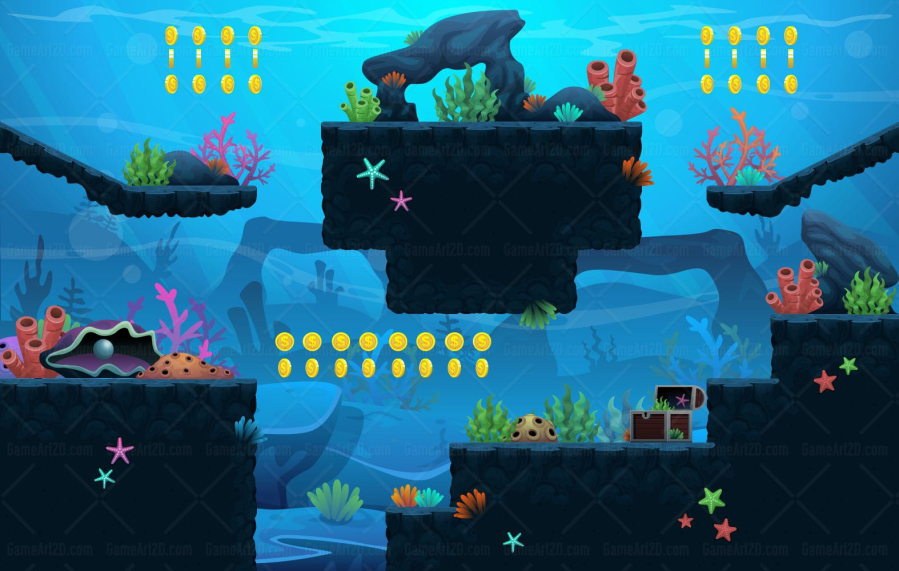 Deep Water - Platformer Tileset 