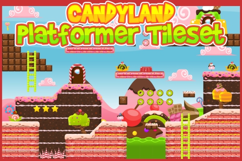 Candyland Platformer Tileset 