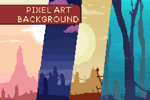 12 Parallax Pixel Art Backgrounds Pack 