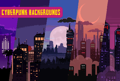 2D Pixel Art CYBERPUNK Backgrounds 