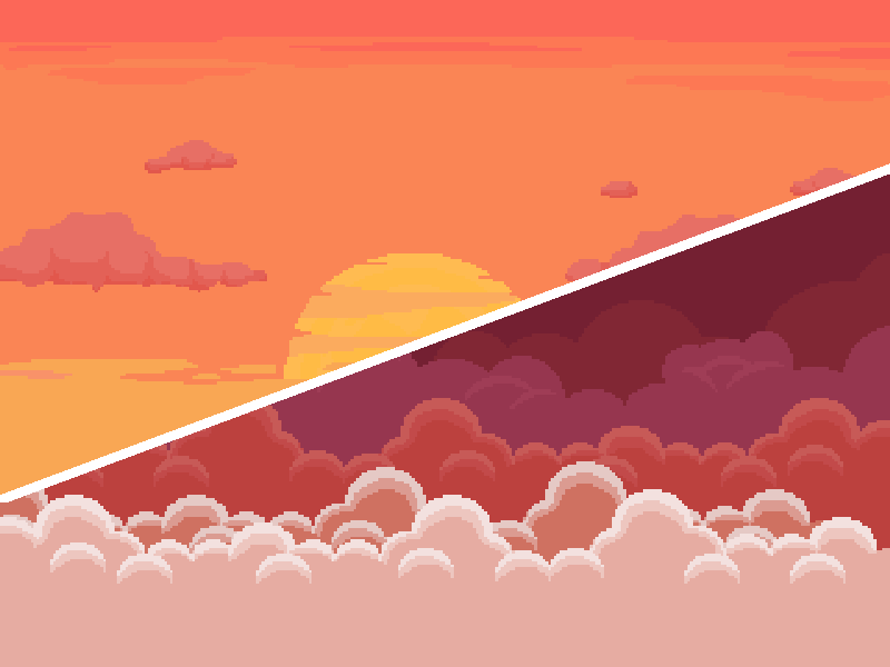 2D Pixel Art Backgrounds ( 10 Sky & Cloud ) 