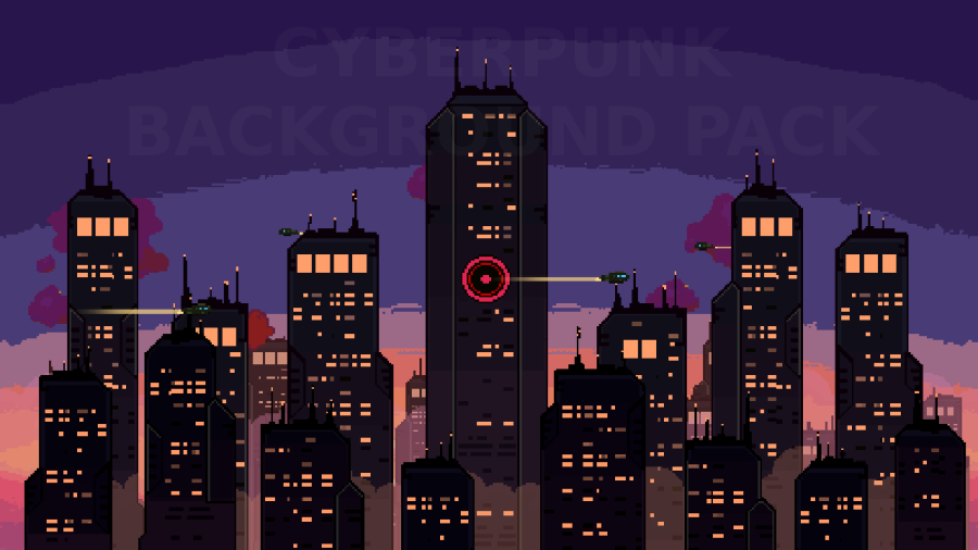 2D Pixel Art CYBERPUNK Backgrounds 