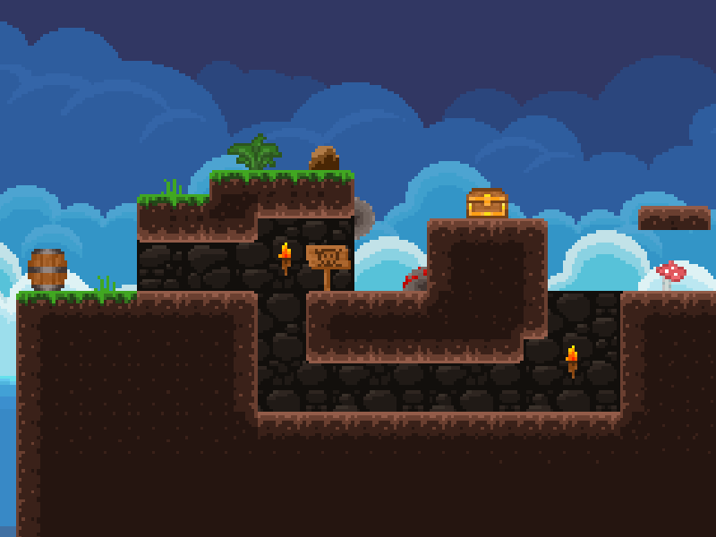 2D Pixel Art Platformer Pack ( Tropical ) 