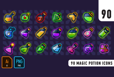 90 Magic potion Icons 