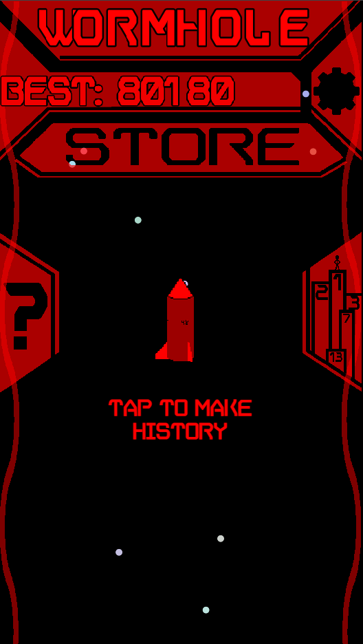 Mobile Game Template - Worm Hole - Neon Space Endless Scroller. 