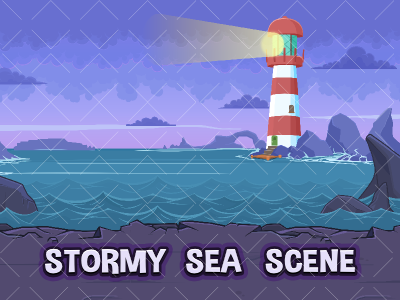 Stormy sea scene 