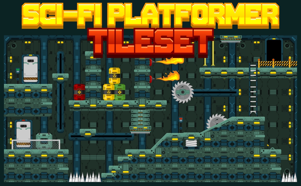 Sci-fi Platformer Tileset 