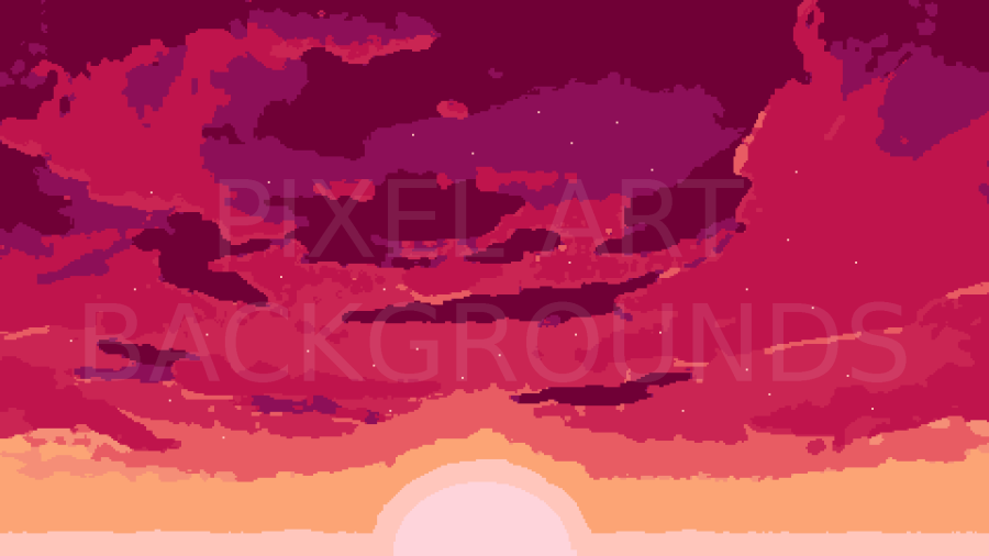 2D Pixel Art Backgrounds (10 Sky & Cloud ) #3 