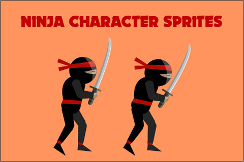 Ninja Character 2D Vector Sprites 