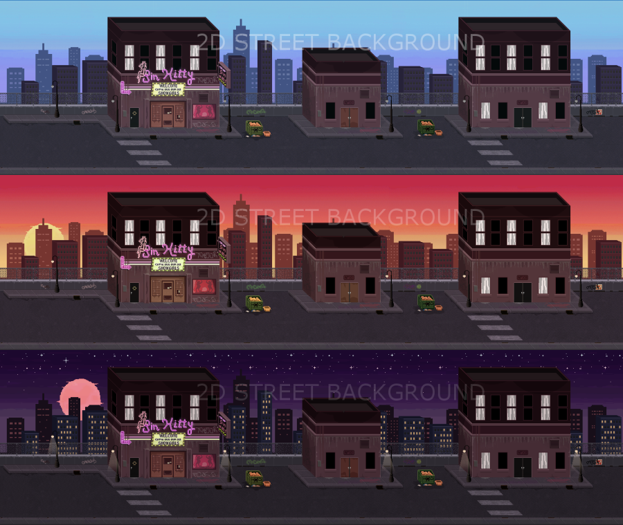 2D Street and Road Backgrounds Pack 