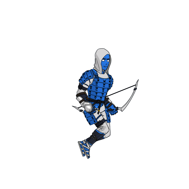 Blue hero character animation 