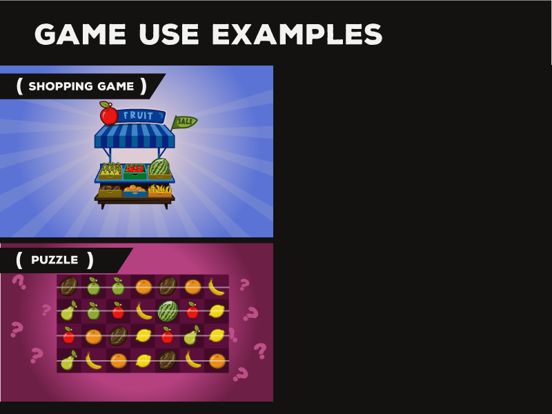 Fruit game items and Fruit slices - Graphics 