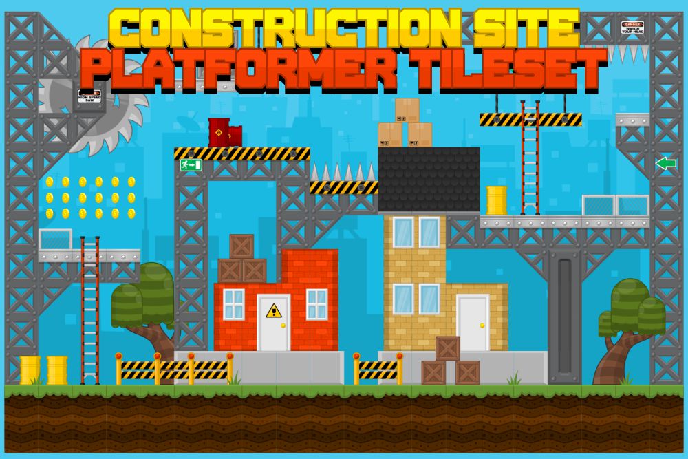 Construction Site - Platformer Tileset 