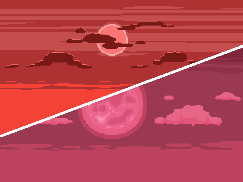 2D Pixel Art Backgrounds ( 10 Sky & Cloud ) 