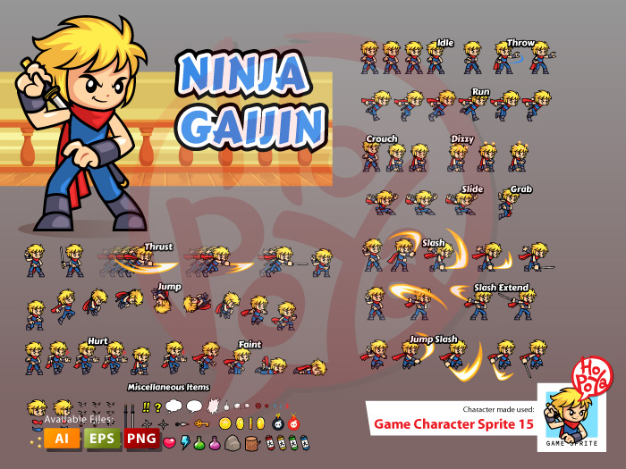 Ninja Gaijin Game Sprites 