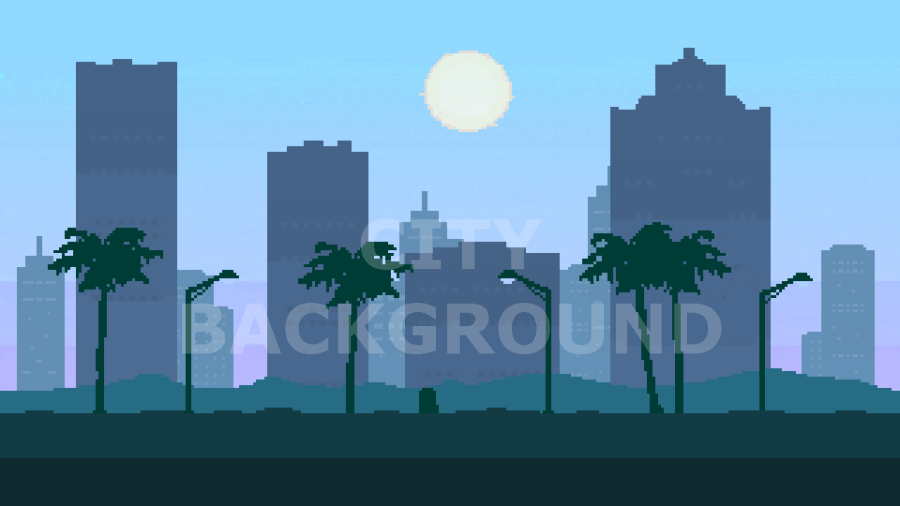 2D Pixel Art City Backgrounds Pack 