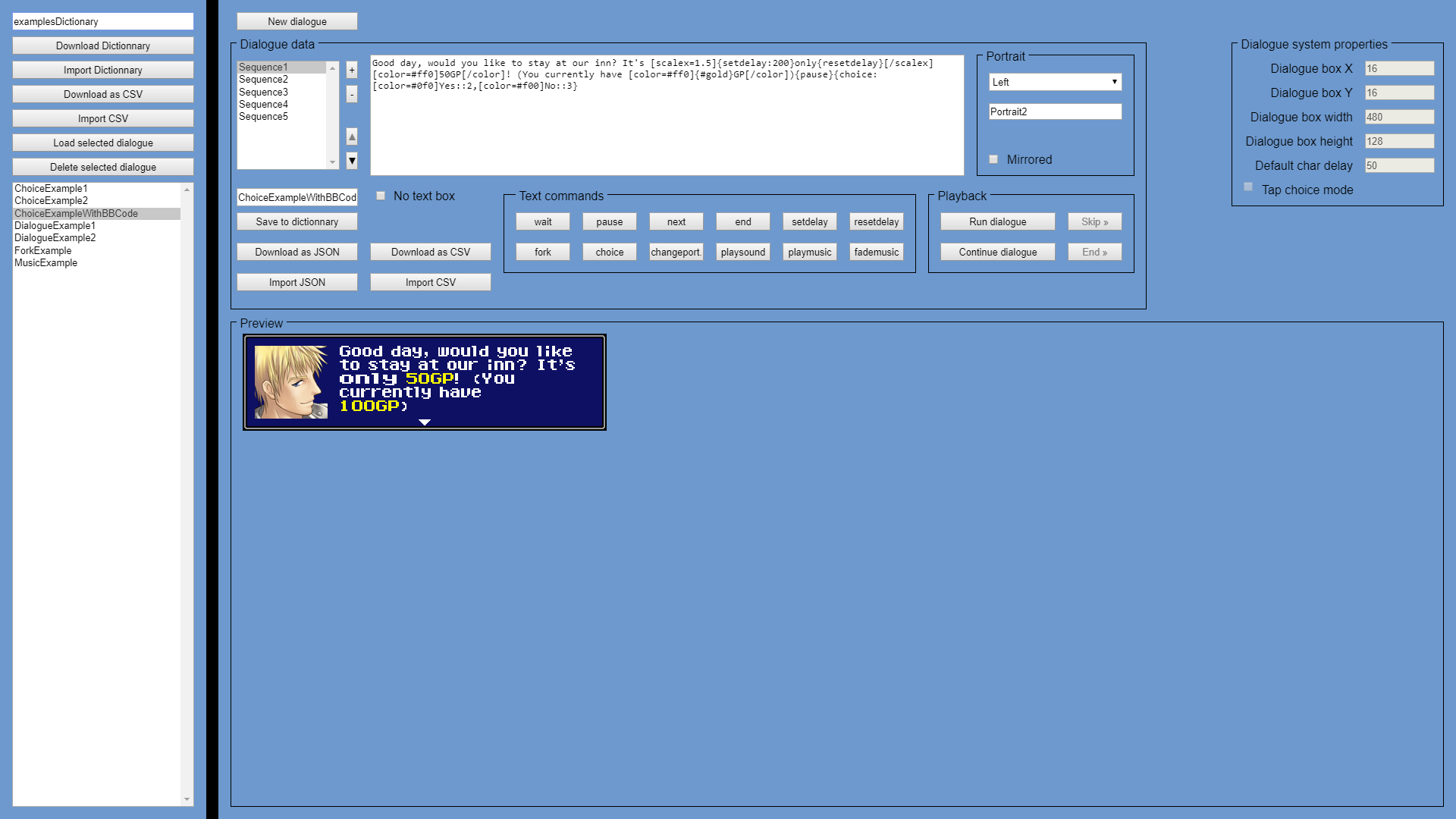 Dialogue System Template 