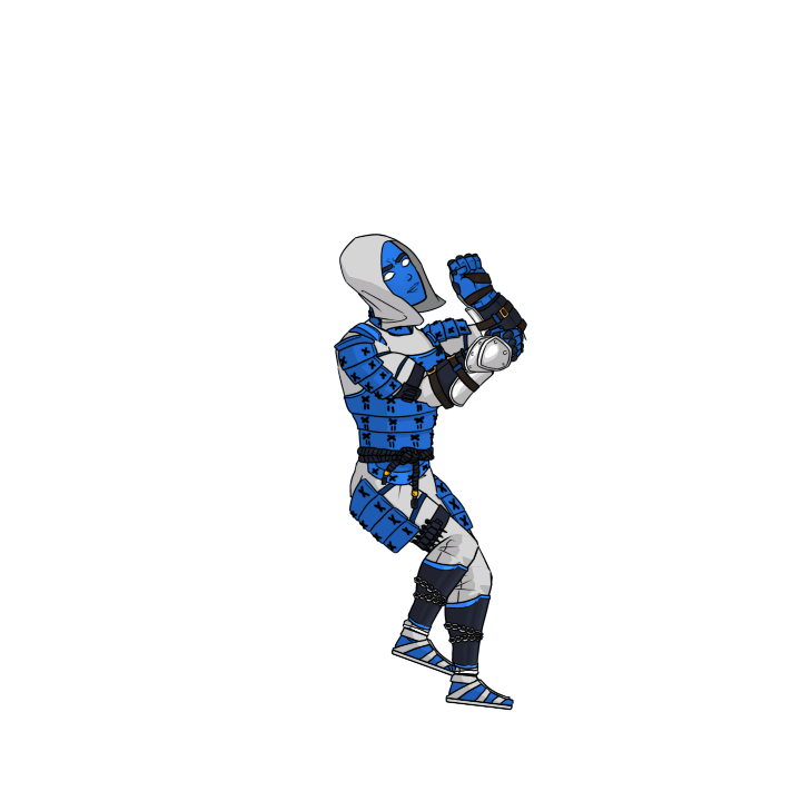 Blue hero character animation 