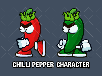 Chilli peppers characters 