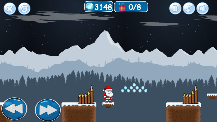 Santas PLATFORMER TEMPLATE(custom characters,drag&drop level making) 